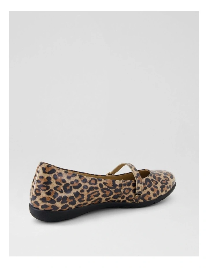 Hillie Tan Leopard Patent Leather Flat Shoes image 3