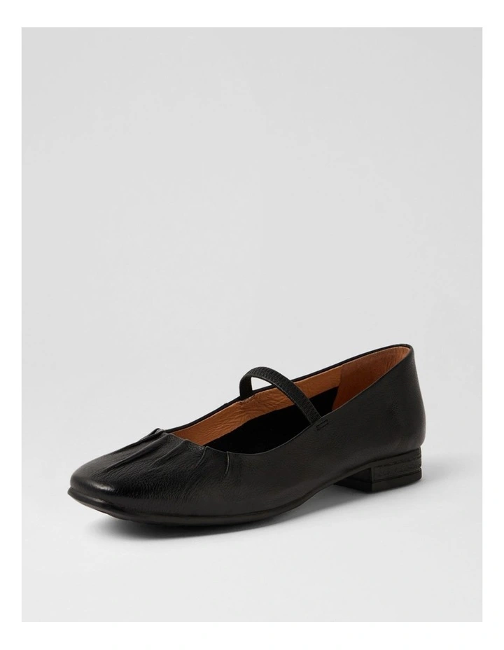 Trickes Black Leather Flat Shoes image 2