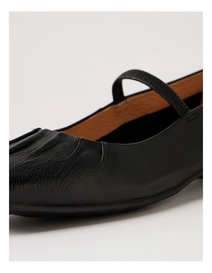 Trickes Black Leather Flat Shoes image 5