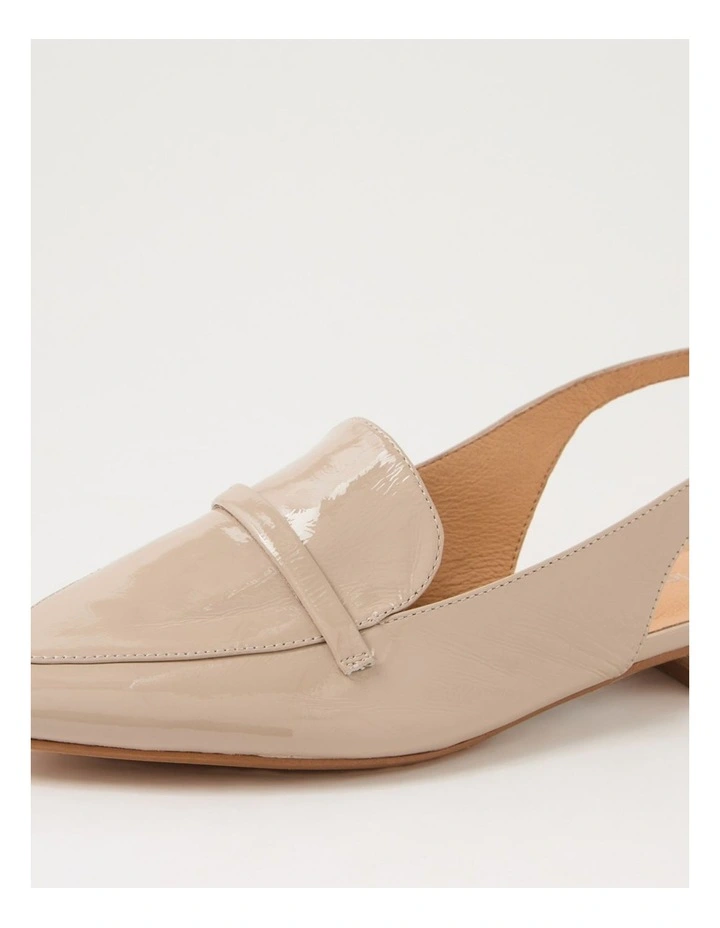 Dainer Taupe Natural Patent Leather Flat Shoes image 5
