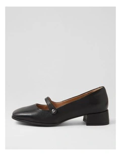 Teacher Black Leather Heels