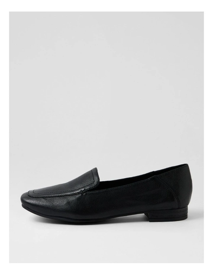 Tousan Black Leather Flat Shoes image 1