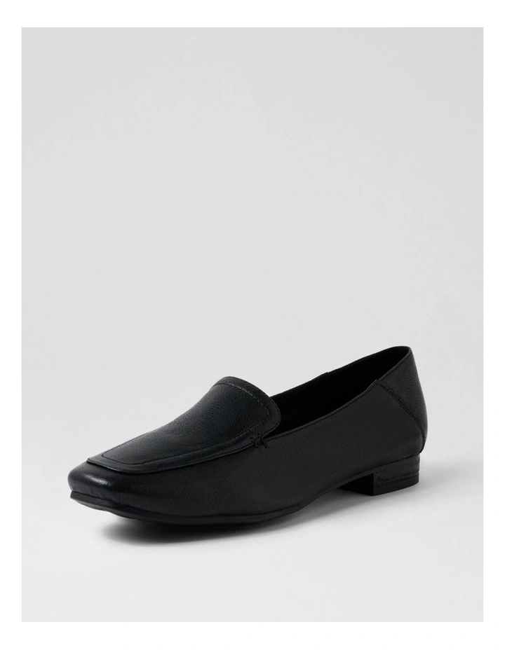Tousan Black Leather Flat Shoes image 2