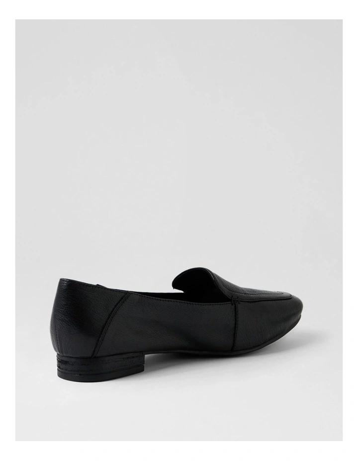Tousan Black Leather Flat Shoes image 3