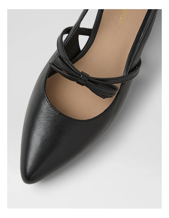 Pasmae Black Leather Heels image 4