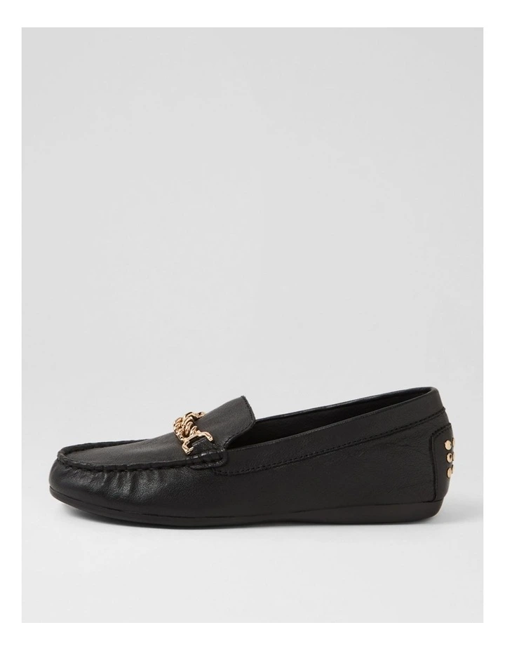 Eroll Black Leather Flat Shoes image 1
