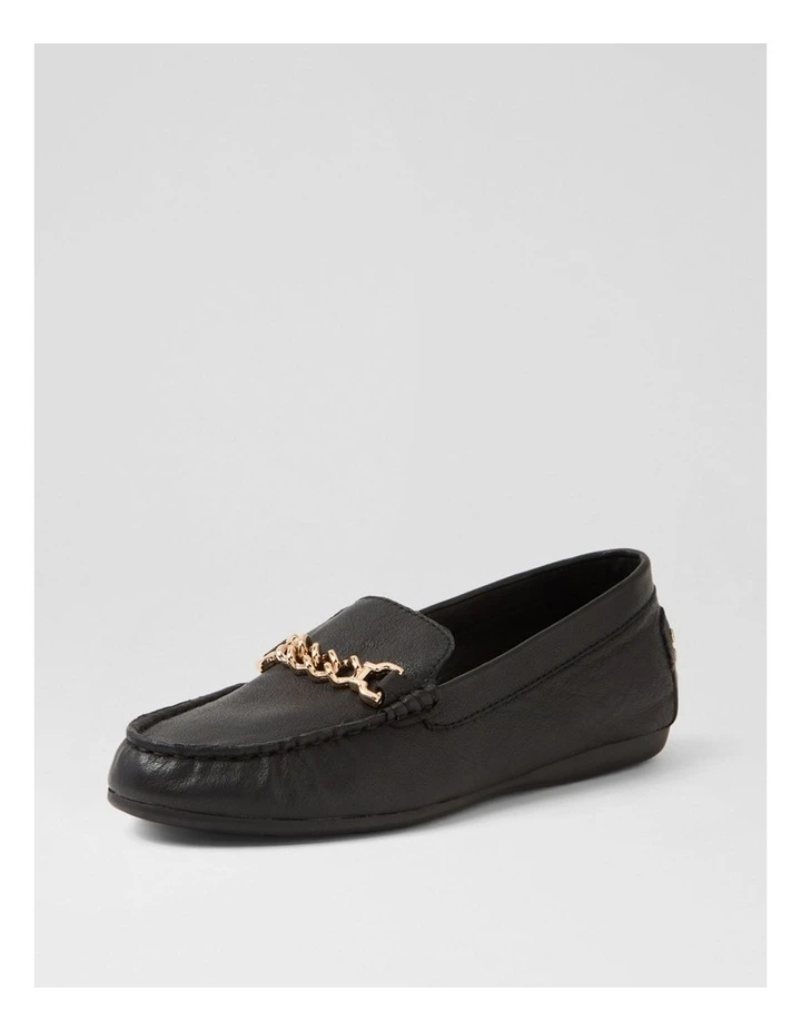 Eroll Black Leather Flat Shoes image 2