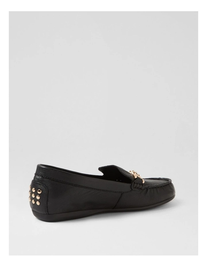 Eroll Black Leather Flat Shoes image 3