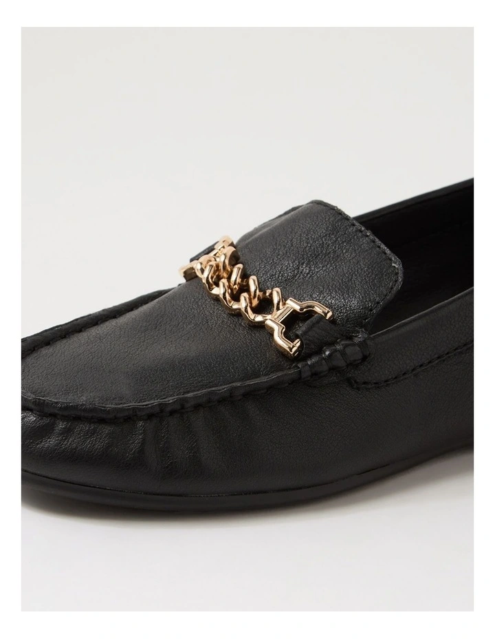 Eroll Black Leather Flat Shoes image 5