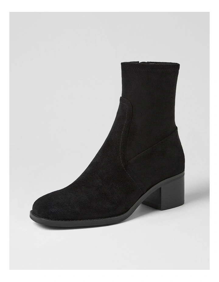 Adirna Black Stretch Microsuede Ankle Boots image 2