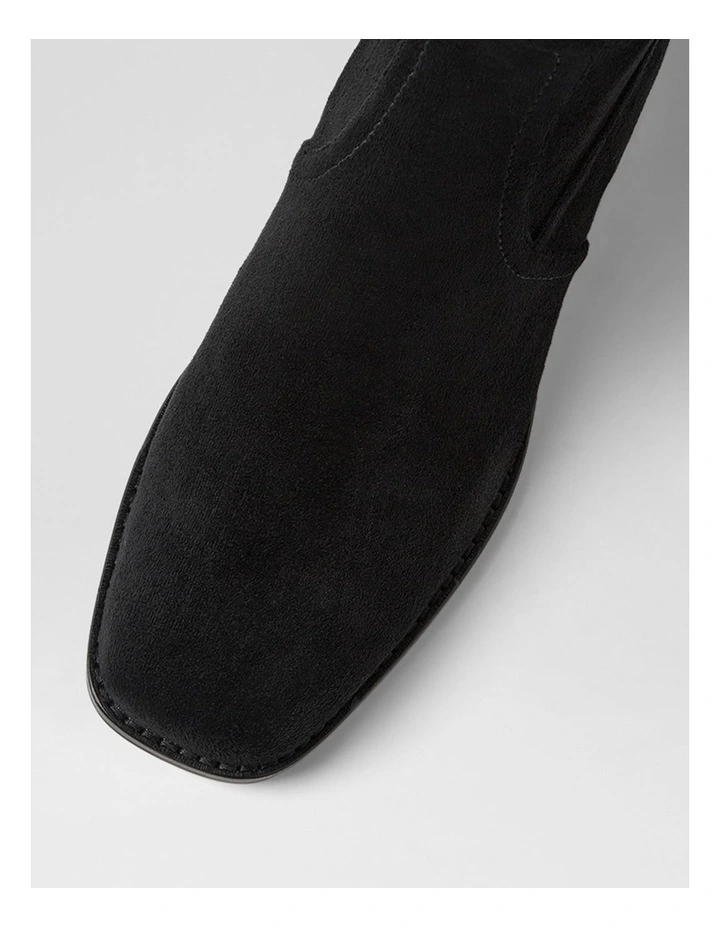 Adirna Black Stretch Microsuede Ankle Boots image 4