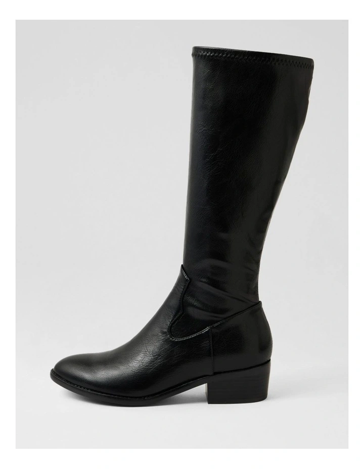 Galt Black Stretch Knee High Boots image 1