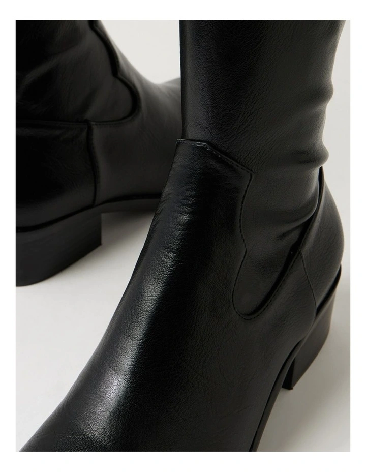 Galt Black Stretch Knee High Boots image 5