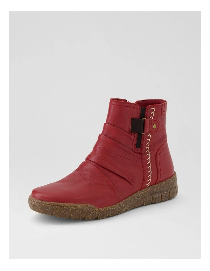 Tikky Cherry Leather Ankle Boots image 2