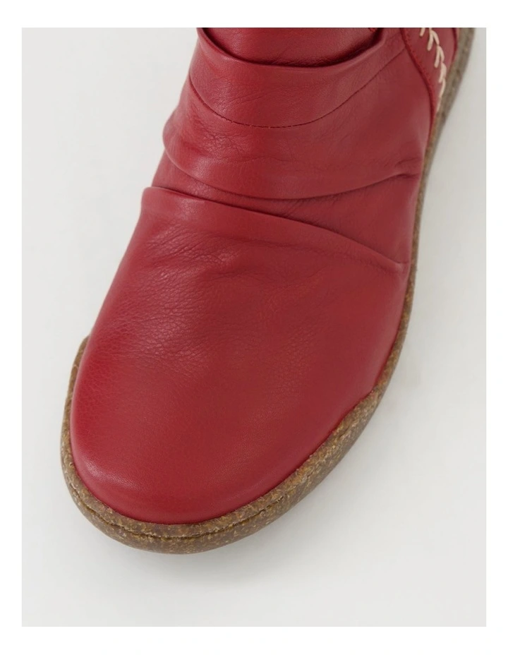 Tikky Cherry Leather Ankle Boots image 4