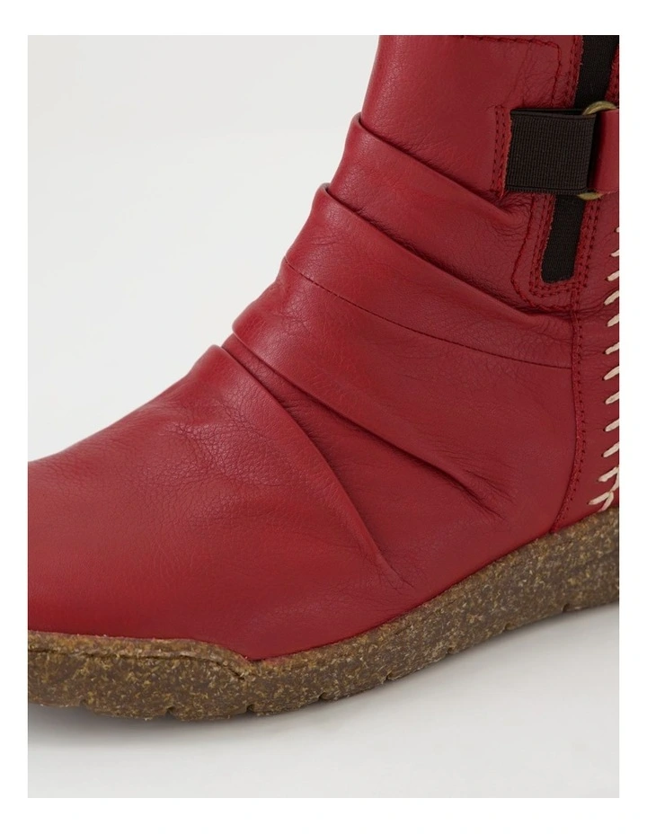 Tikky Cherry Leather Ankle Boots image 5