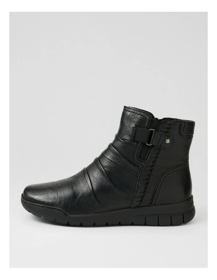 Tikky Black Leather Ankle Boots image 1
