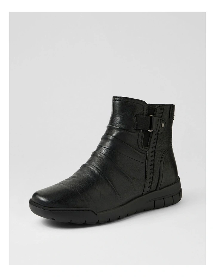 Tikky Black Leather Ankle Boots image 2