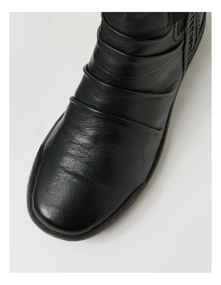 Tikky Black Leather Ankle Boots image 4