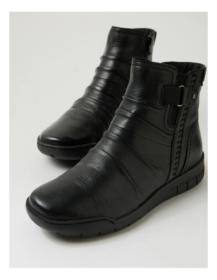 Tikky Black Leather Ankle Boots image 5