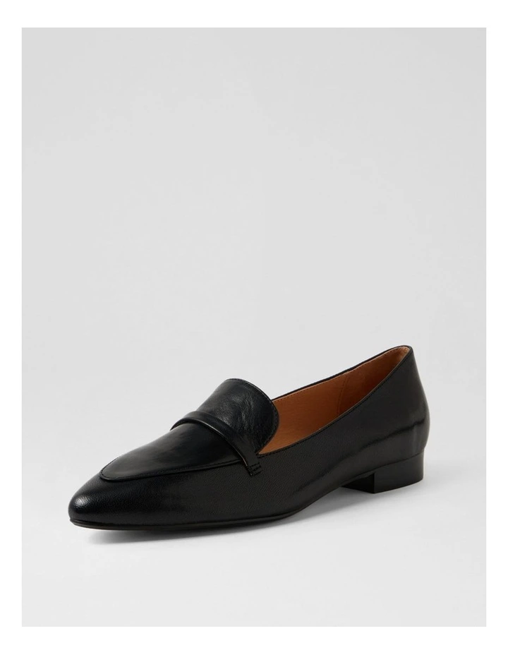 Daele Black Leather Flat Shoes image 2