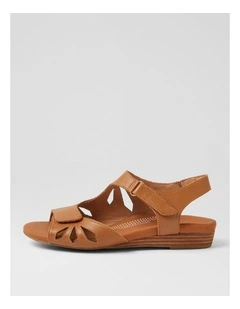 Jacalyn Dark Tan Leather Sandals