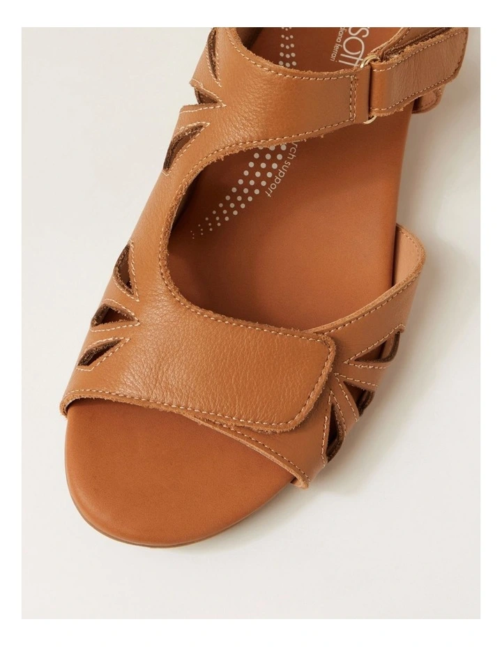 Jacalyn Dark Tan Leather Sandals image 4
