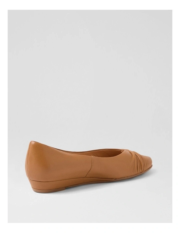 Carlas Dark Tan Leather Flat Shoes image 3