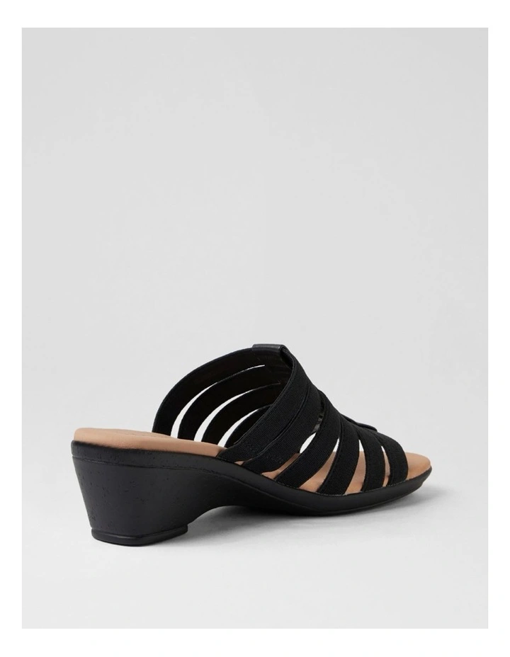 Victorias Black Cork Leather Elastic Sandals image 3