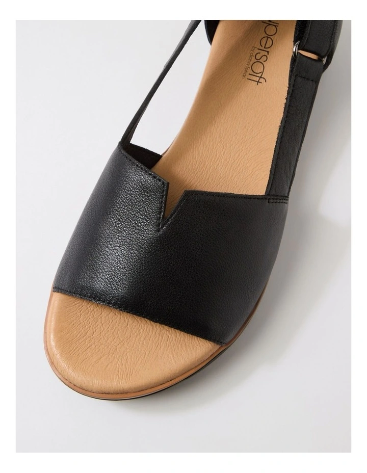 Ashiers Black Leather Sandals image 4