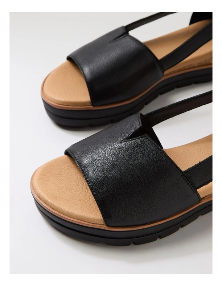 Ashiers Black Leather Sandals image 5