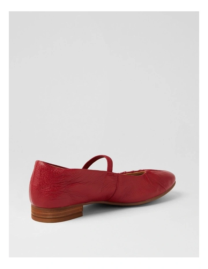 Trickes Dark Red Leather Flat Shoes image 3