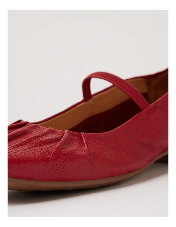Trickes Dark Red Leather Flat Shoes image 5