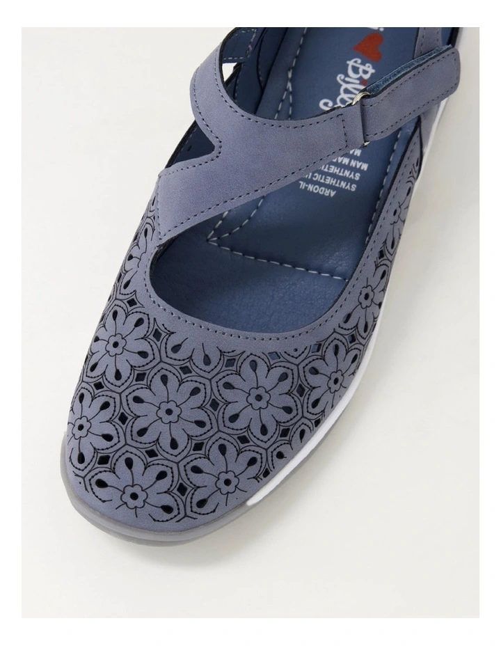 Ardon Mid Blue Nubuck Pu Flat Shoes image 4