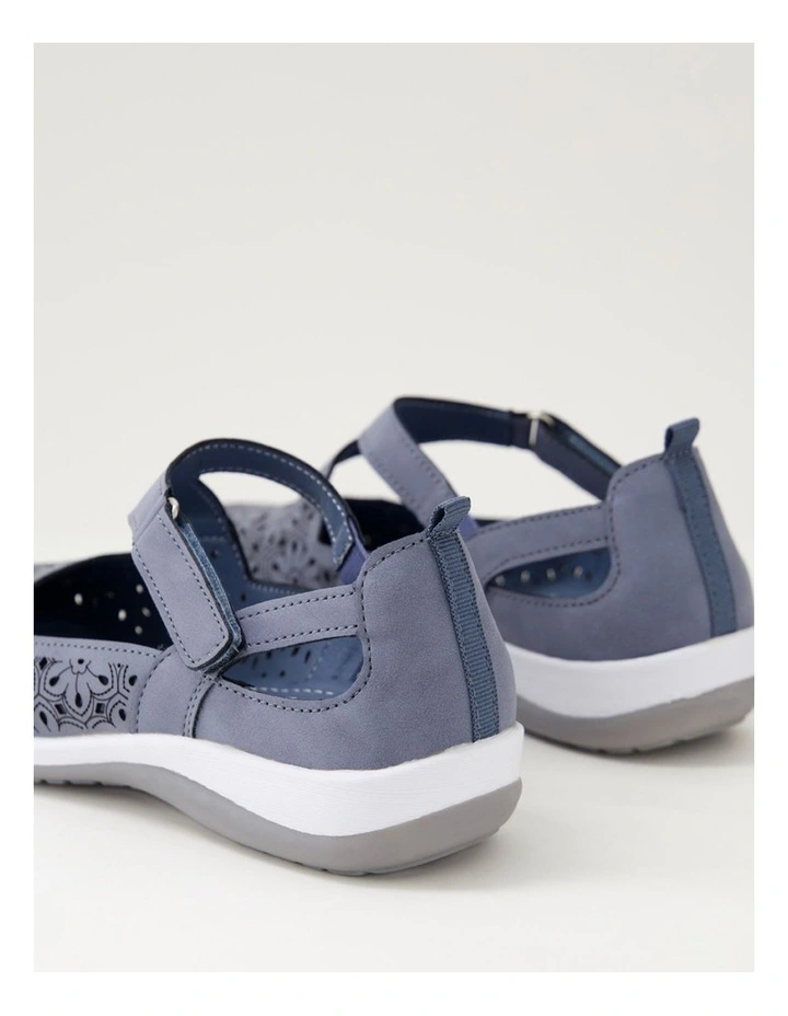 Ardon Mid Blue Nubuck Pu Flat Shoes image 5
