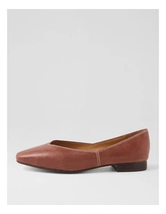 Dolla Walnut Leather Flat Shoes