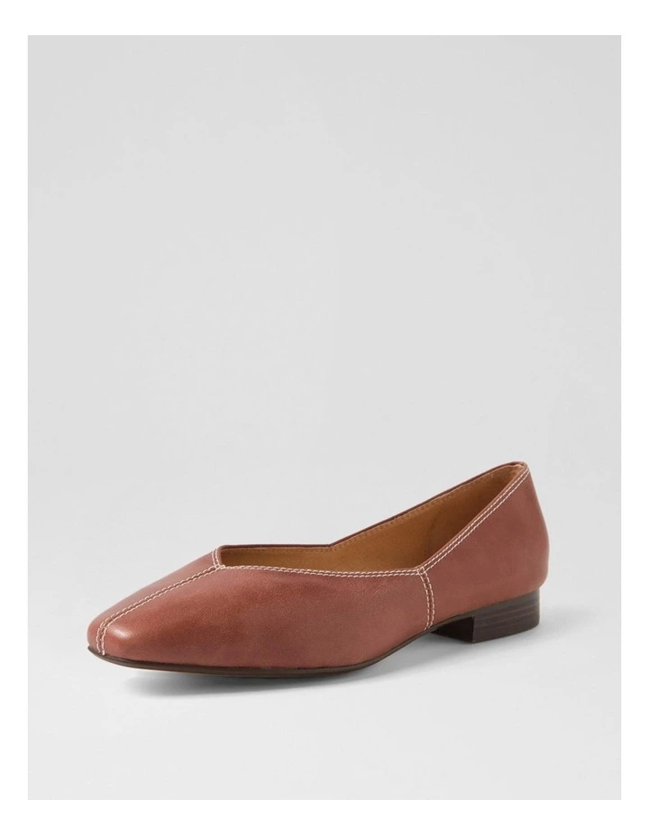 Dolla Walnut Leather Flat Shoes image 2