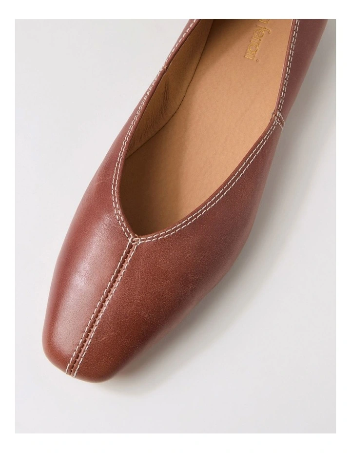 Dolla Walnut Leather Flat Shoes image 4