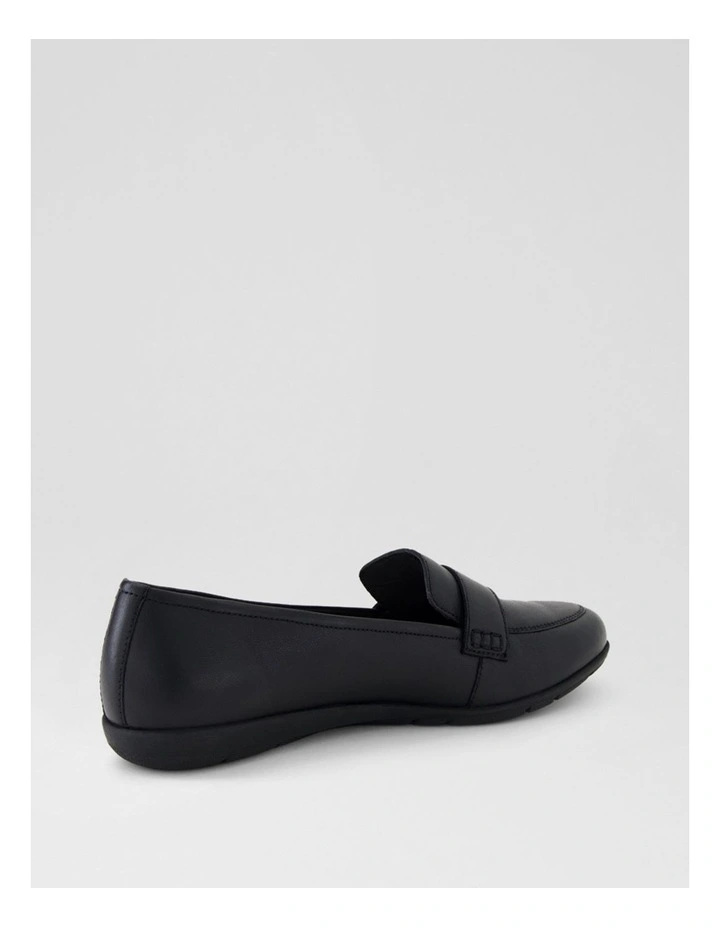 Holies Black Leather Flat Shoes image 3