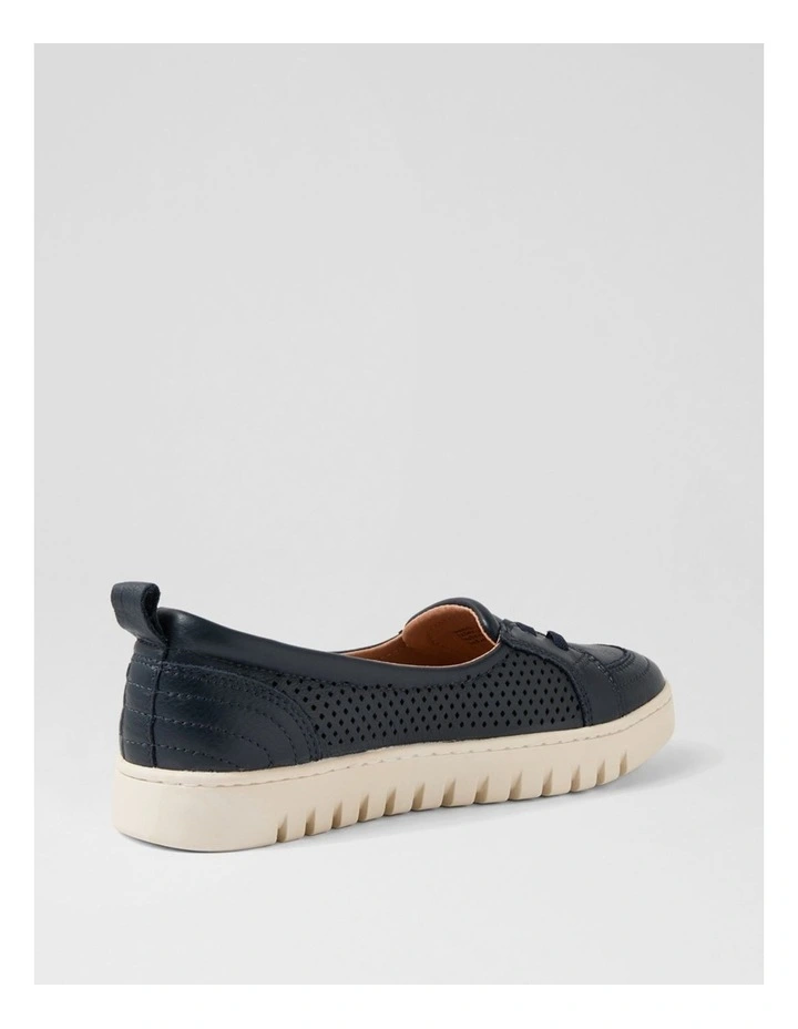 Tarins Navy Leather Flat Shoes image 3