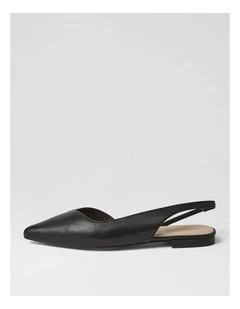 Aspel Black Leather Slingbacks