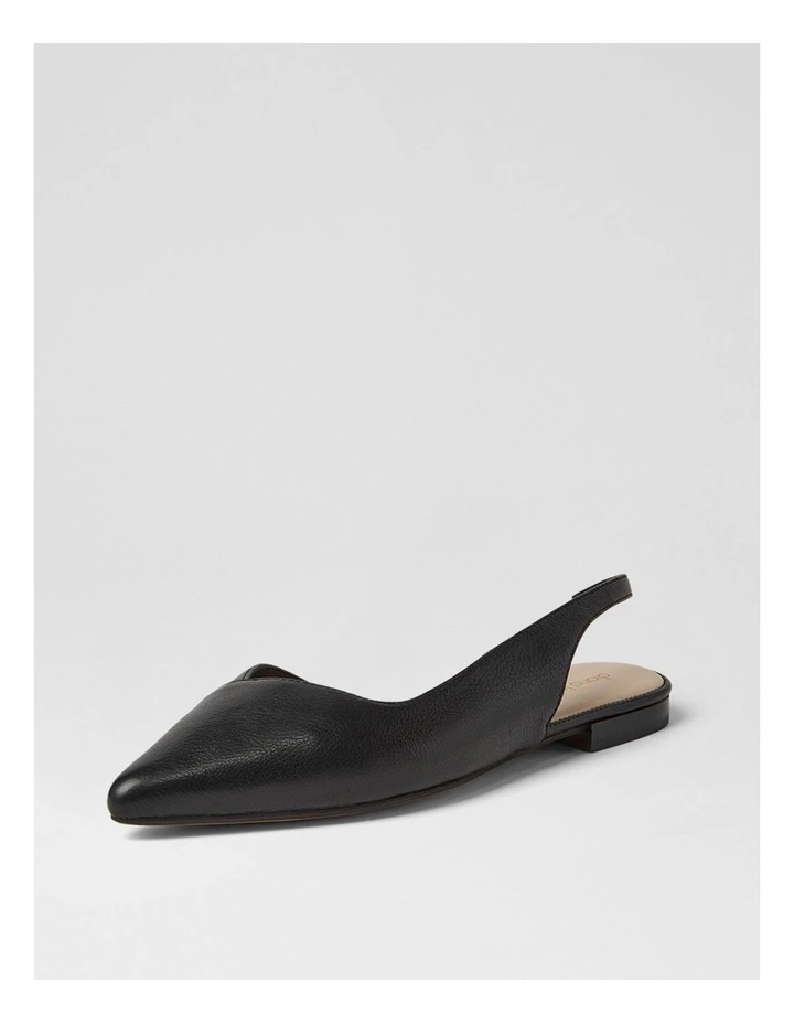 Aspel Black Leather Slingbacks image 2
