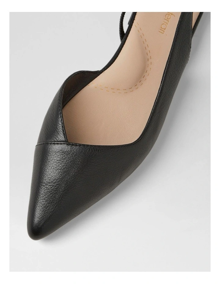 Aspel Black Leather Slingbacks image 4