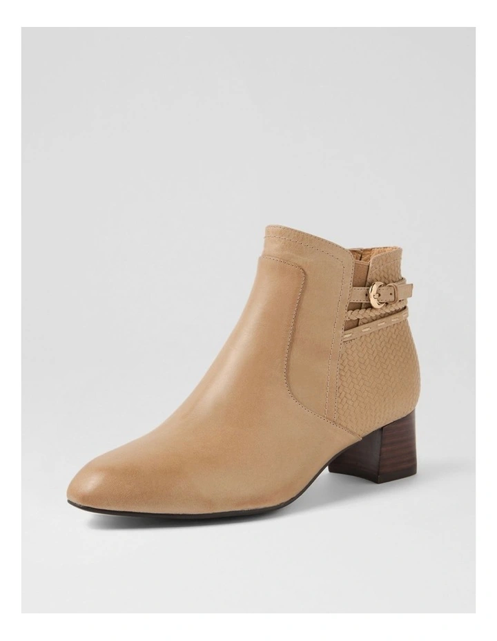 Mayas Light Taupe Leather Ankle Boots image 2