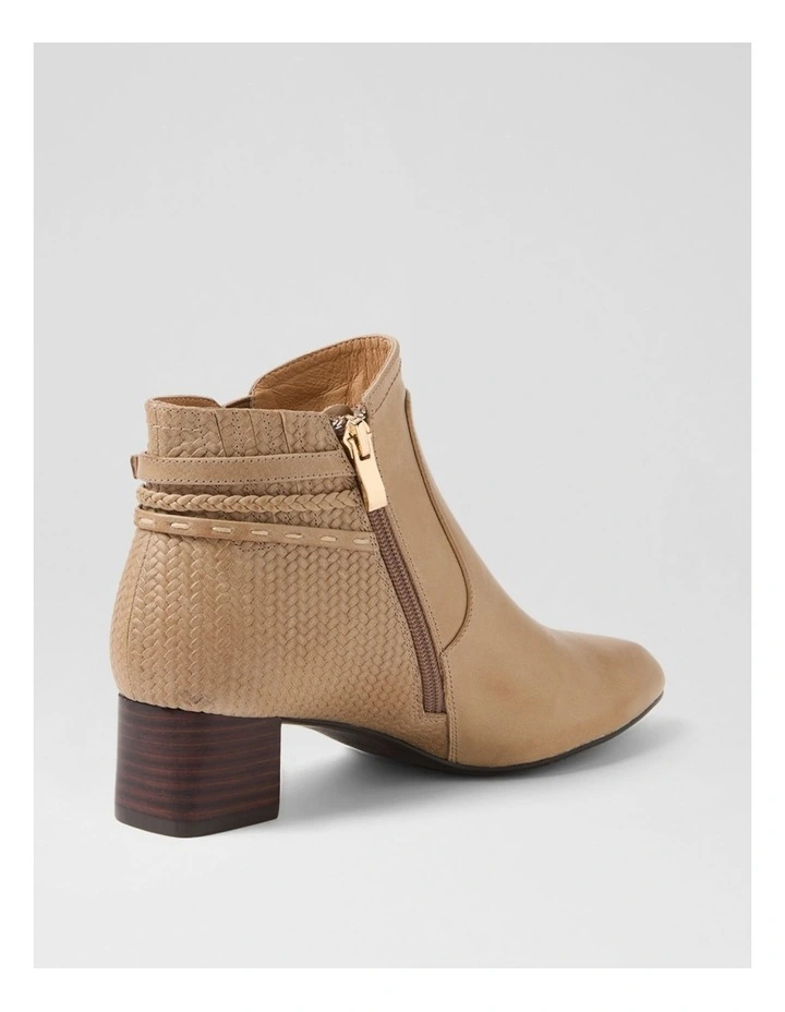 Mayas Light Taupe Leather Ankle Boots image 3