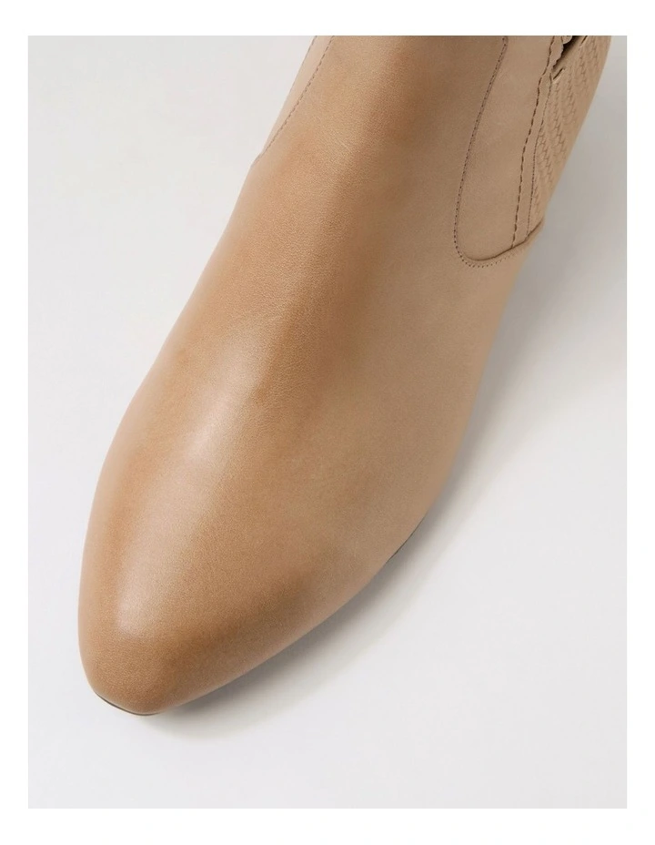 Mayas Light Taupe Leather Ankle Boots image 4