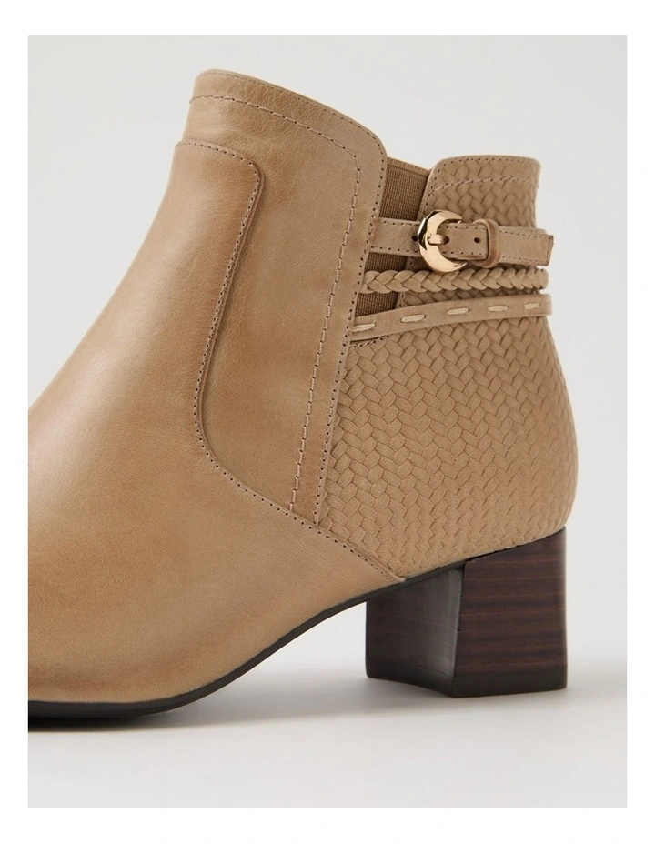 Mayas Light Taupe Leather Ankle Boots image 5