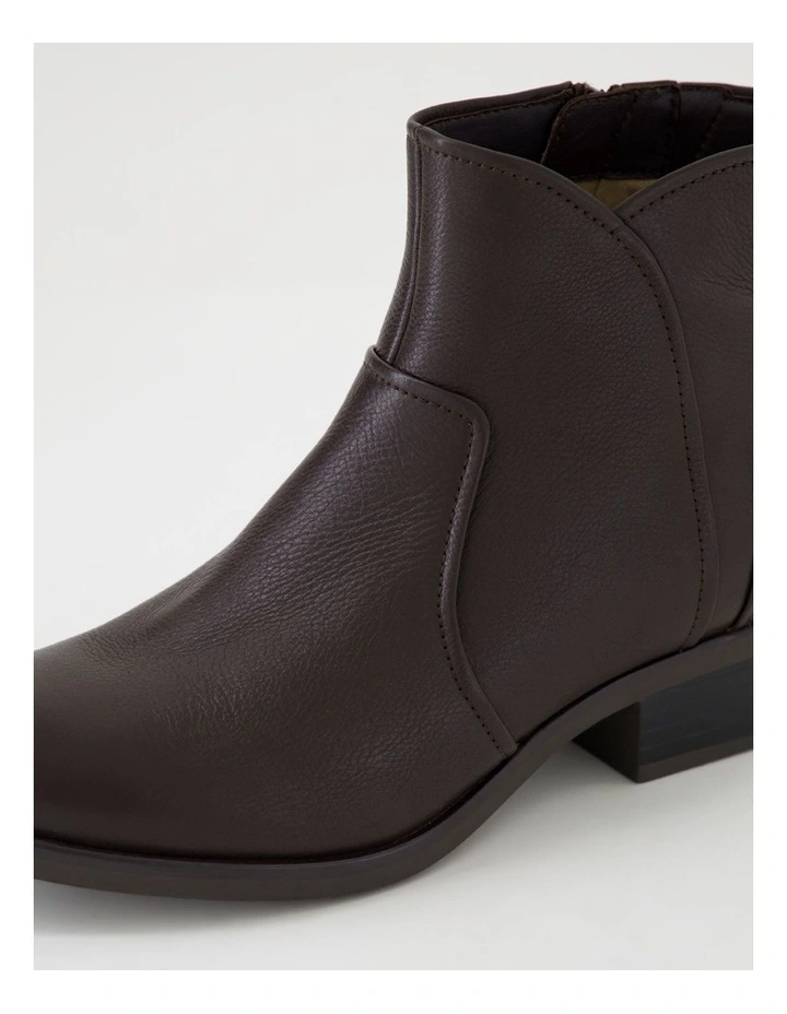 Eleanors Dark Brown Leather Ankle Boots image 5