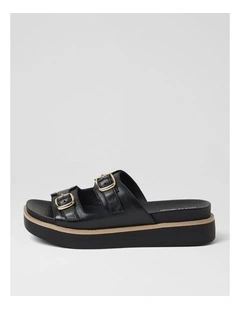 Branton Black Leather Sandals