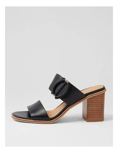 Nixoni Black Leather Sandals